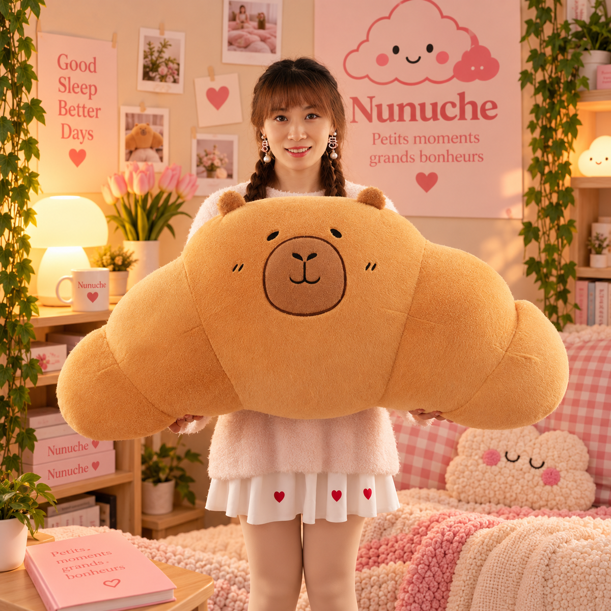 Peluche Capybara Baguette & Croissant